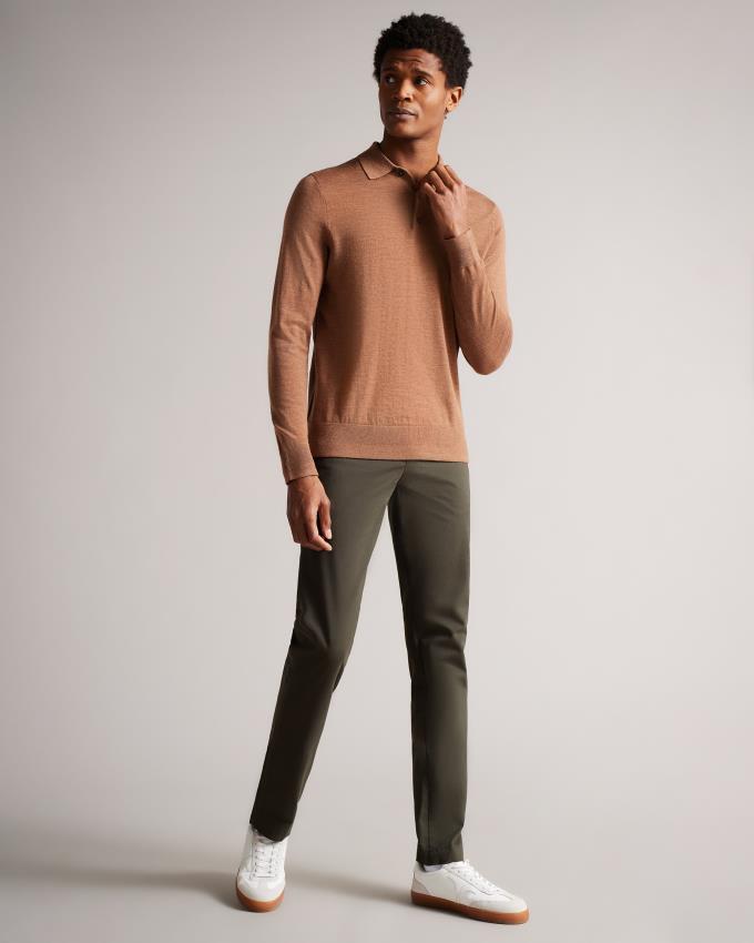 Pantalon Chino Ted Baker Slim Kaki Homme | RXX-74858662